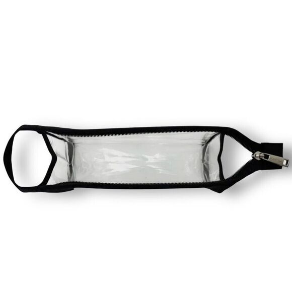 Kendall + Kylie Clear Makeup Bag NWT Black Trim Zip Wristlet Travel Pouch PVC - Picture 3 of 4